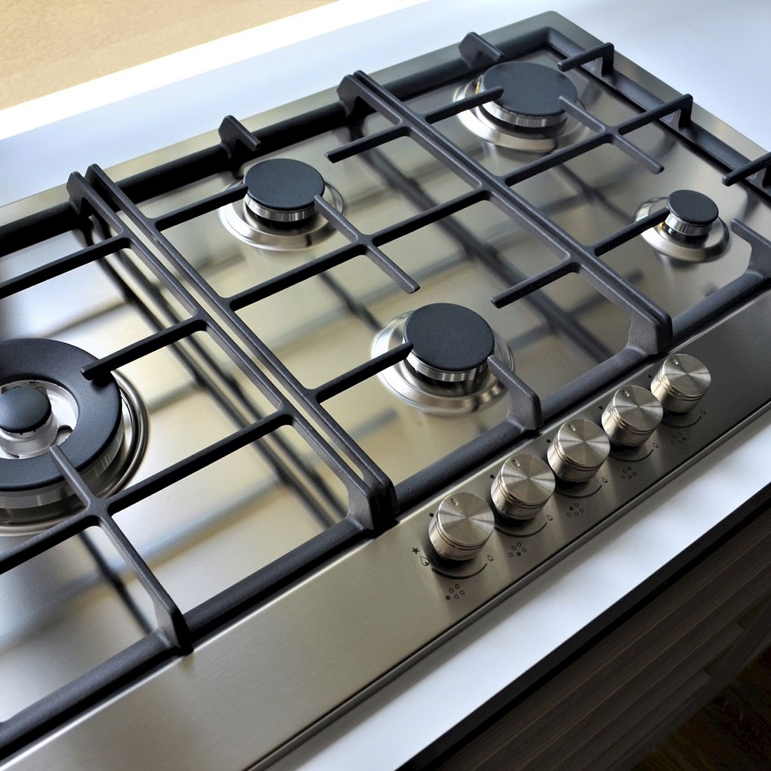 Cooktop Artigiano Elanto Semiprofissional a Gás 5 Bocas Inox 91cm 220V